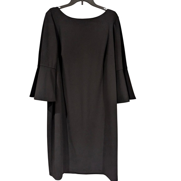 Calvin Klein Dresses & Skirts - Calvin Klein Black Bell Sleeve‎ Sheath Dress Plus Size 14W Gold Zipper